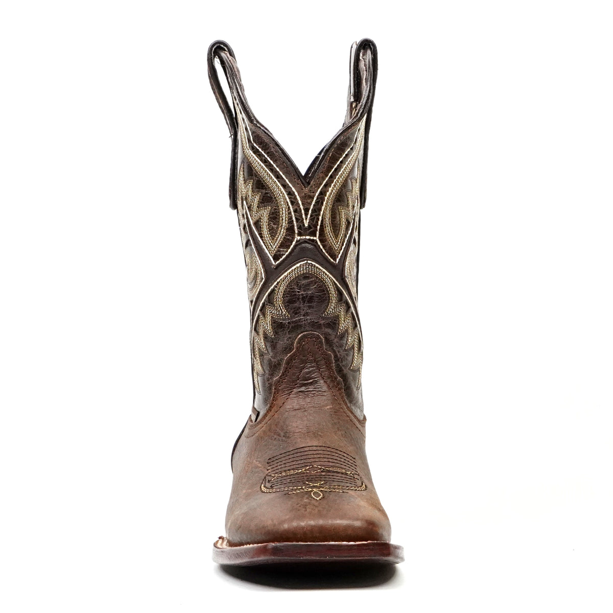 Cheyenne Choco Leather Boots (Youth) - Square Toe (E29)