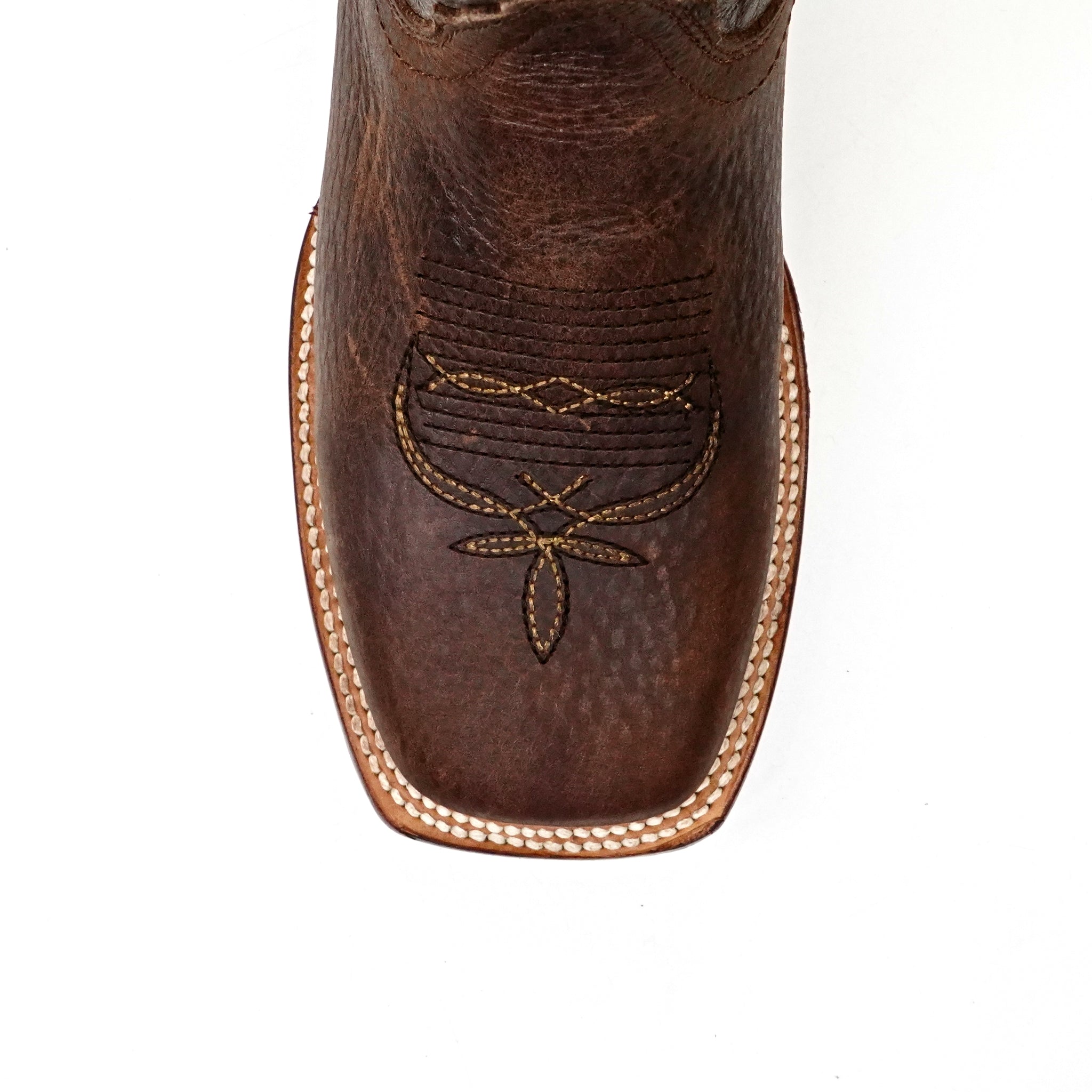 Cheyenne Choco Leather Boots (Youth) - Square Toe (E29)