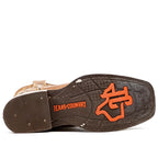 Wild Mustard Leather Boots - Sip-Resistant Sole - Rodeo Toe (E470)