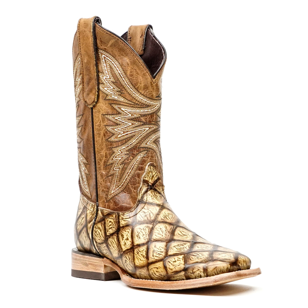 Rustic Orix Pirarucu Fish Boots - Square Toe (E629)