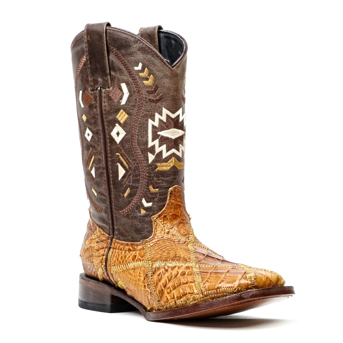 Orix Alligator Patchwork Boots (Youth) - Square Toe (R003)
