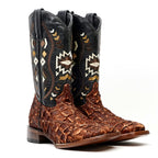 Shedron Pirarucu Fish Patchwork Boots (Youth) - Square Toe (R003)