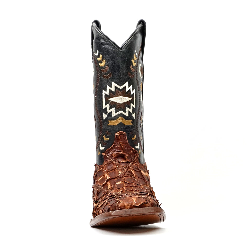 Shedron Pirarucu Fish Patchwork Boots (Youth) - Square Toe (R003)