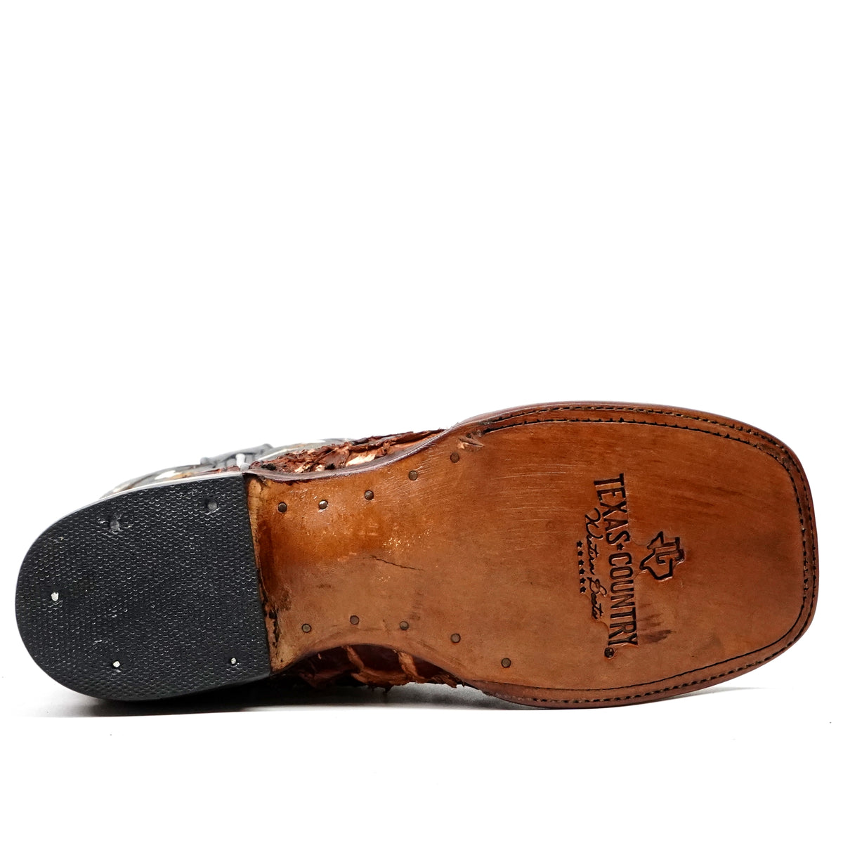 Shedron Pirarucu Fish Patchwork Boots (Youth) - Square Toe (R003)