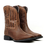Kids Choco Leather Boots - Slip-Resistant Sole - Square Toe (TCK005)