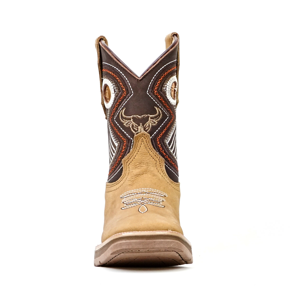 Kids Tan Roughout Boots - Double-Density Sole - Square Toe&nbsp;