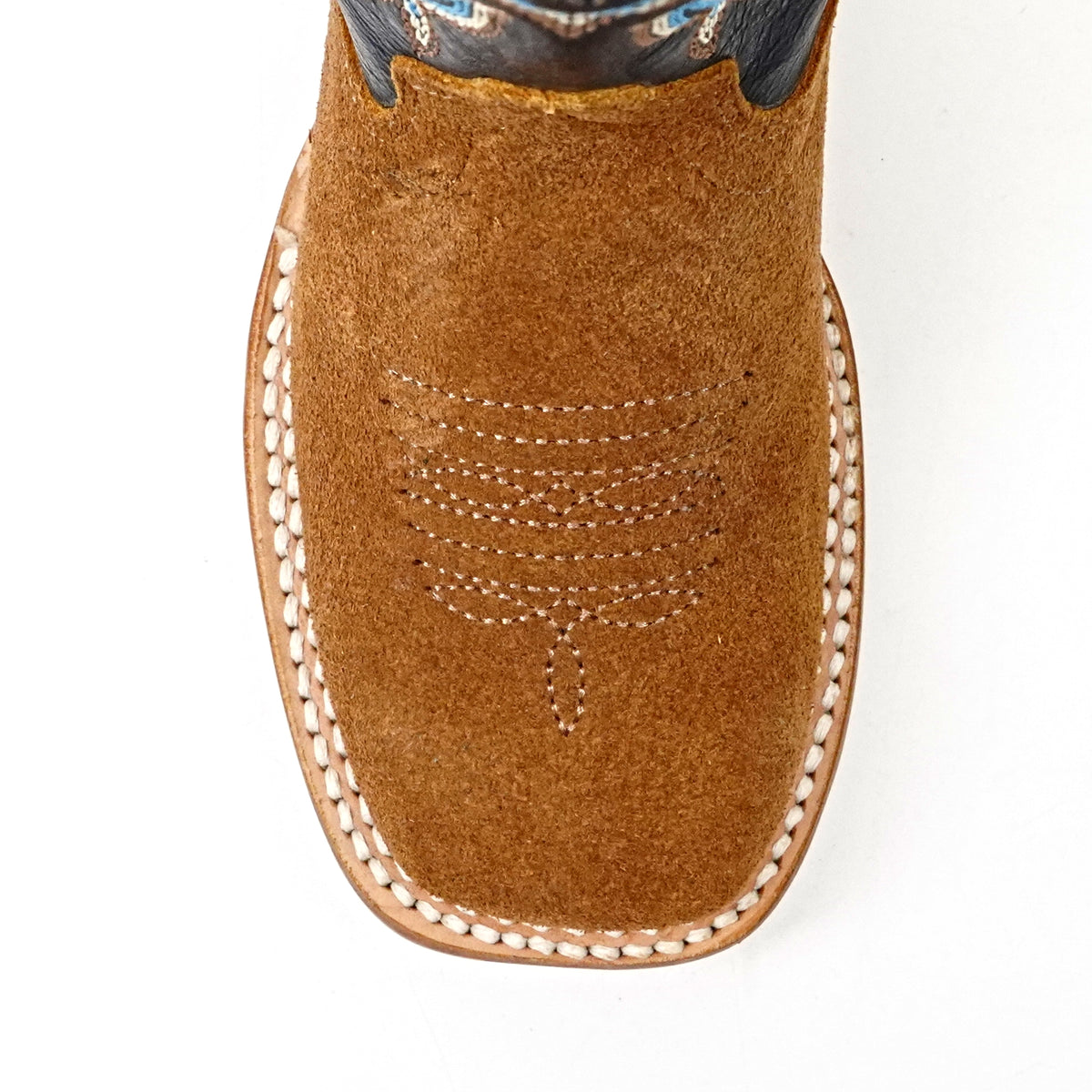 Kids Almond Roughout Boots - Square Toe (E3002)