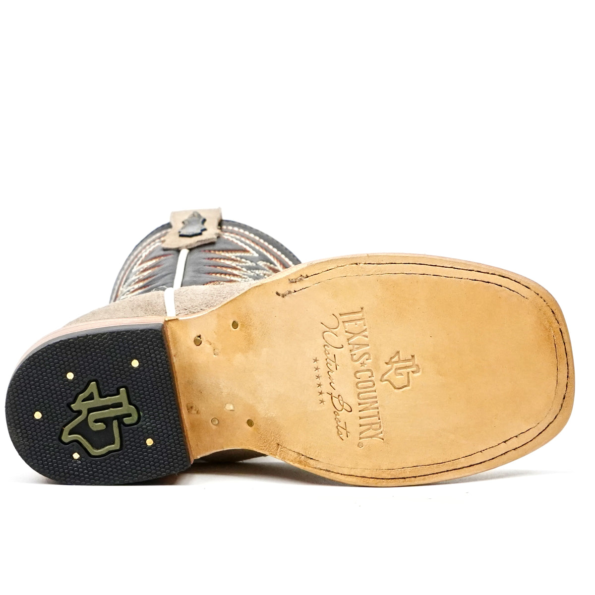 Kids Khaki Roughout Boots - Square Toe (E3002)