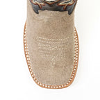 Kids Khaki Roughout Boots - Square Toe (E3002)