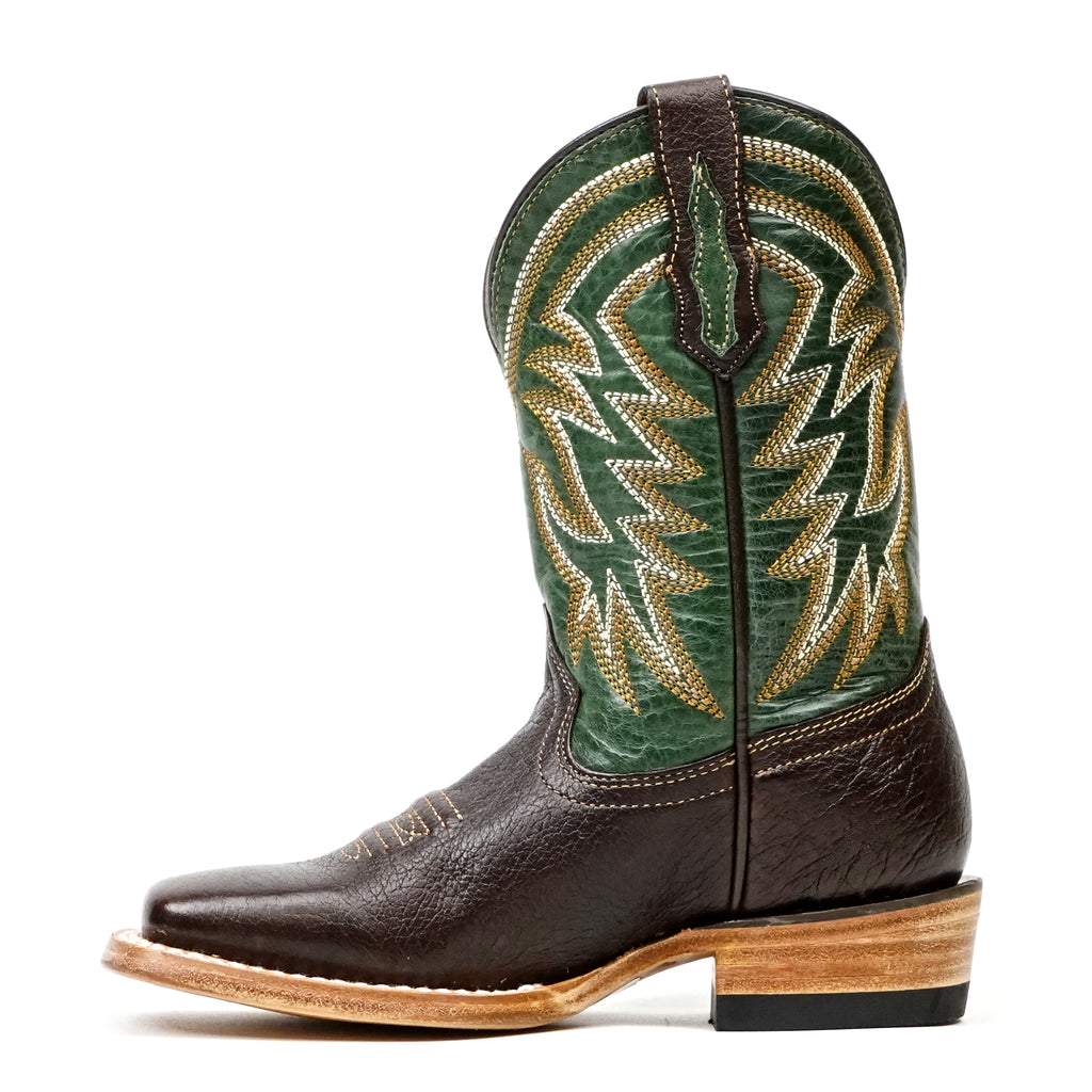 Kids Shrunken Choco Leather Boots - Square Toe (E3002)