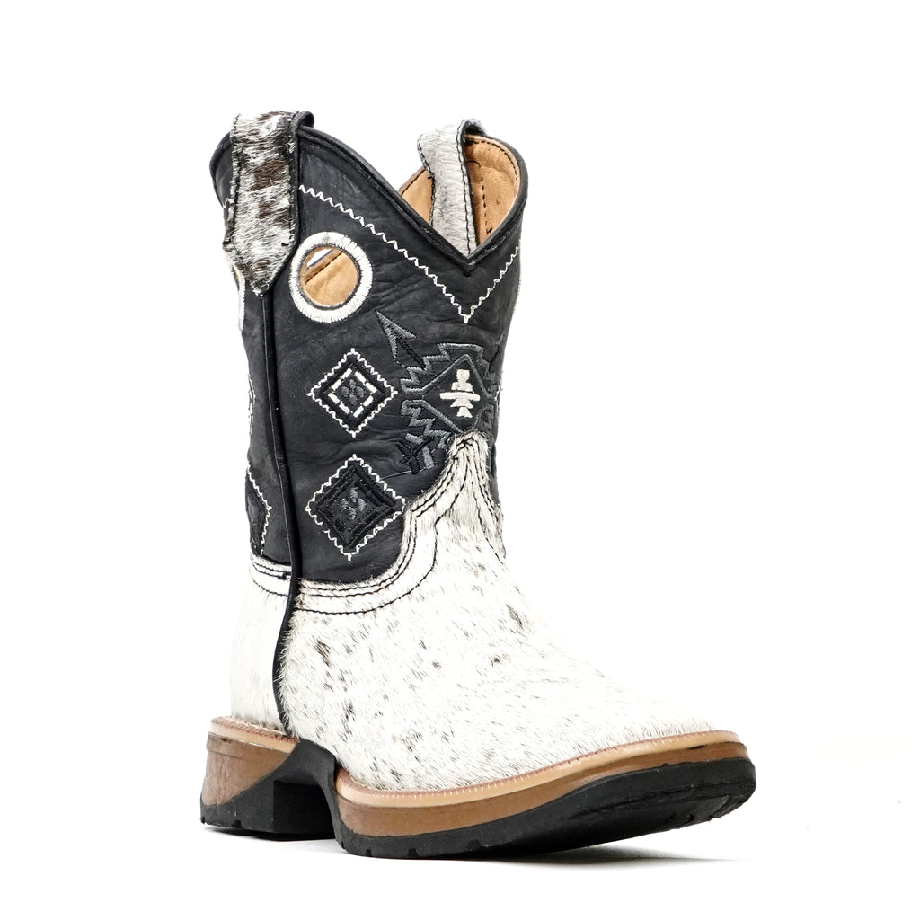 Kids Cowhair Boots- Double Density Sole - Square Toe