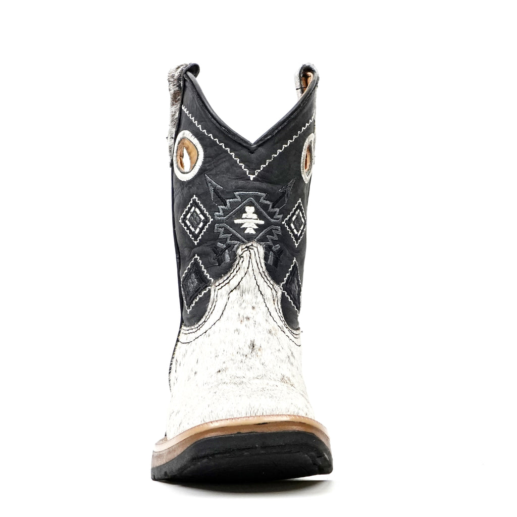 Kids Cowhair Boots- Double Density Sole - Square Toe