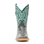 Kids Ostrich Boots - Gray - Square Toe (K-AV20)