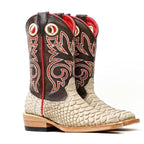 Kids Python Boots - Cappuccino - Square Toe