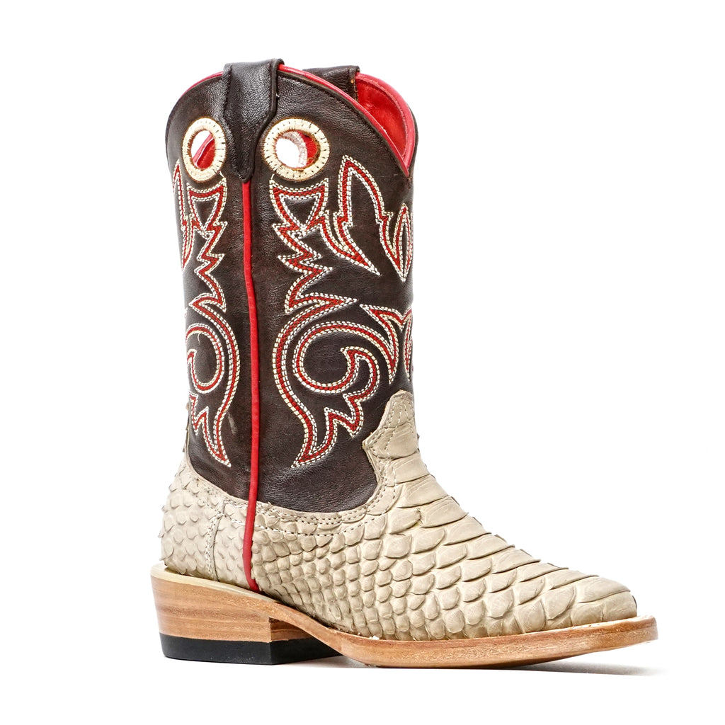 Kids Python Boots - Cappuccino - Square Toe