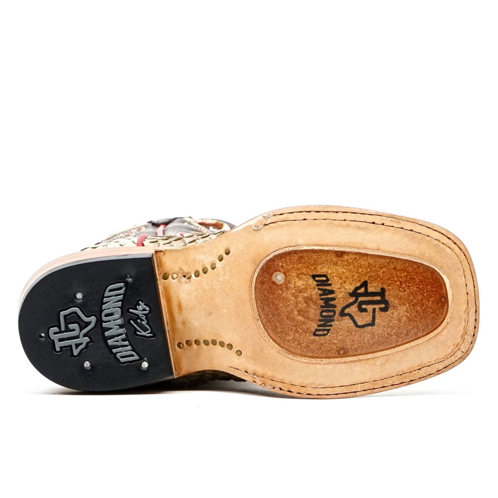 Kids Python Boots - Cappuccino - Square Toe