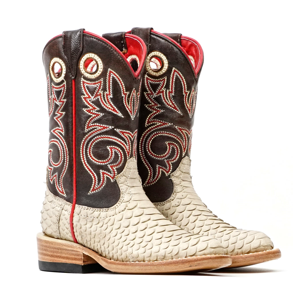 Kids Python Boots - Cappuccino - Roper Toe