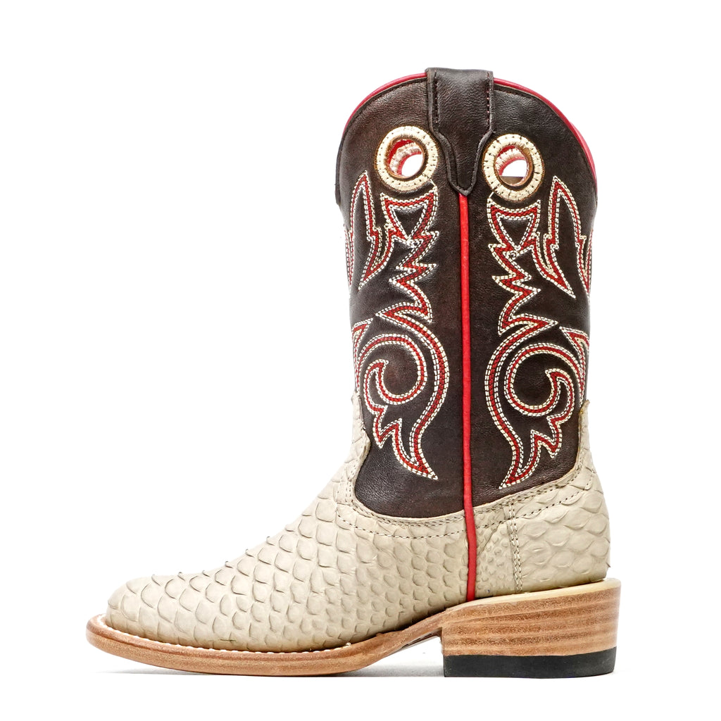 Kids Python Boots - Cappuccino - Roper Toe