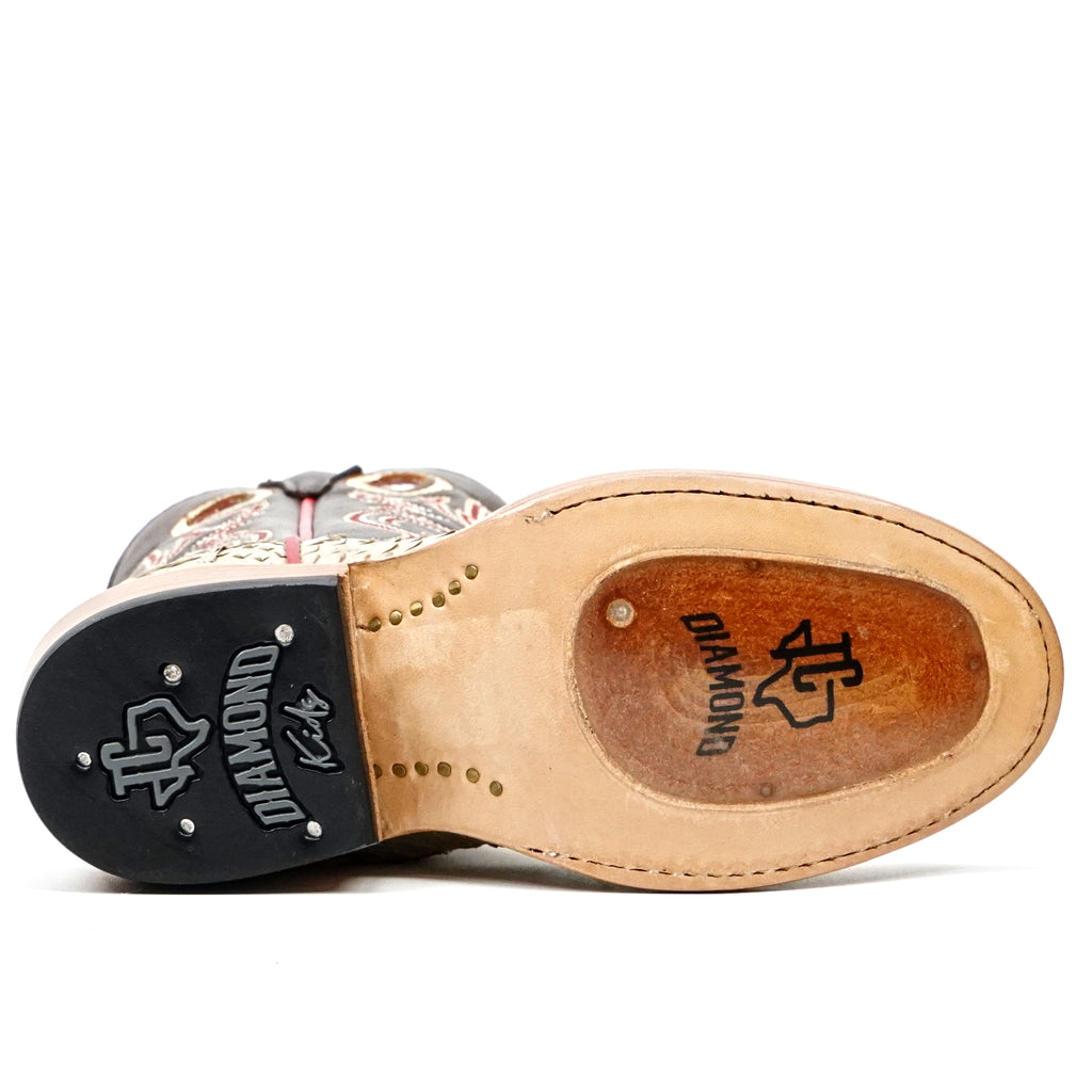 Kids Python Boots - Cappuccino - Roper Toe