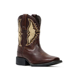 Kids Brown Leather Boots - Slip-Resistant Sole - Square Toe (TCK006)