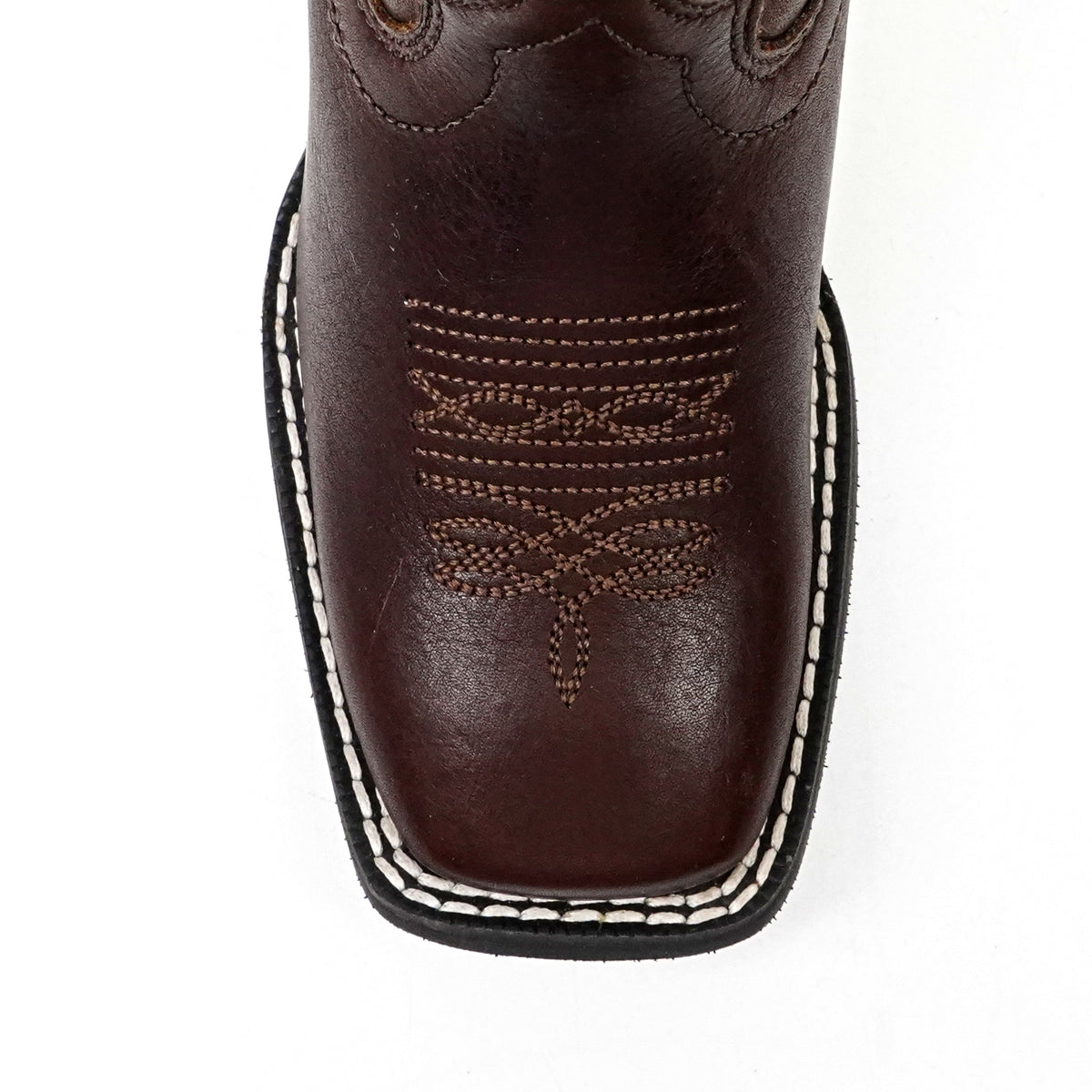 Kids Brown Leather Boots - Slip-Resistant Sole - Square Toe (TCK006)