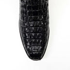 Platinum Rhodes Nile Crocodile Tail Boots - Black - Roper Toe
