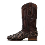 Connor Platinum Pirarucu Fish Boots - Tobacco - Square Toe