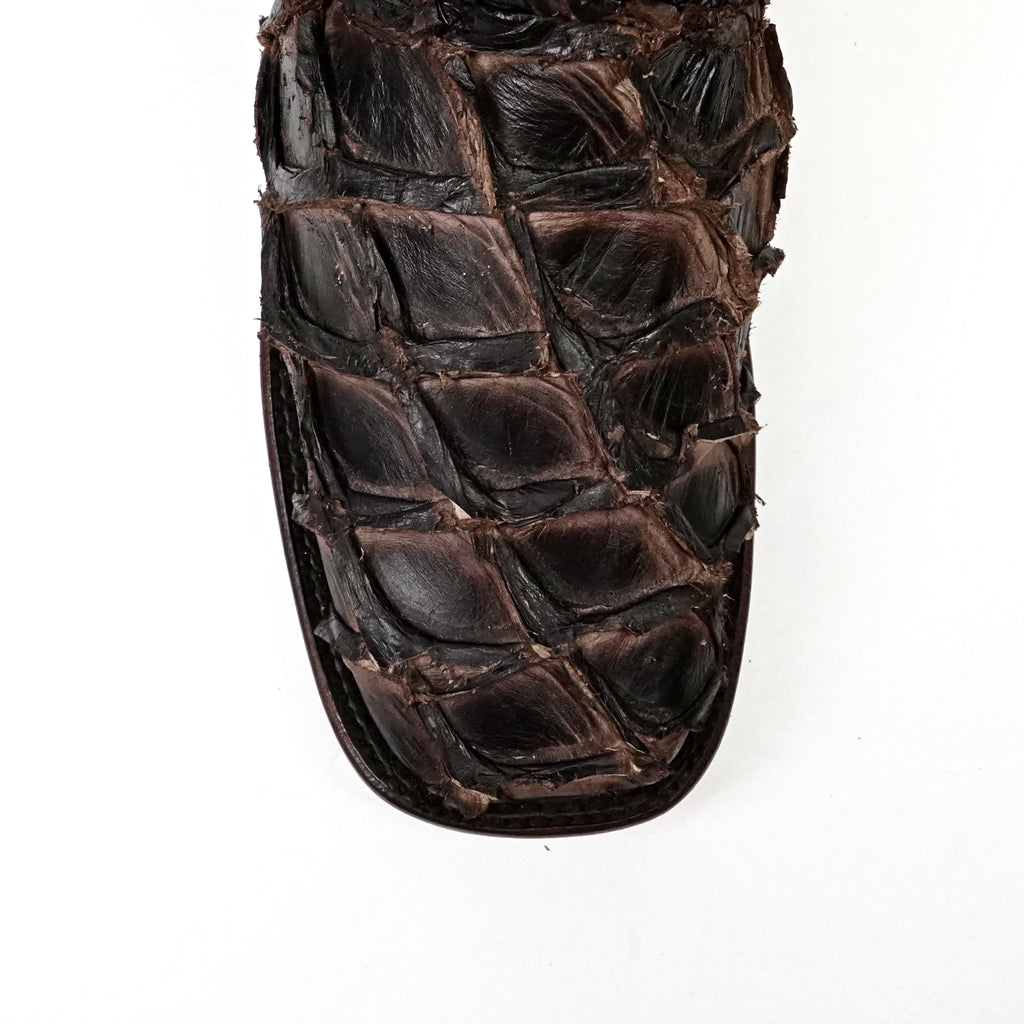Connor Platinum Pirarucu Fish Boots - Tobacco - Square Toe