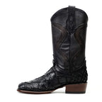 Platinum Connor Pirarucu Fish Boots - Black - Roper Toe
