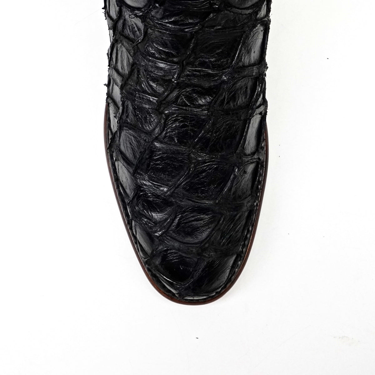 Platinum Connor Pirarucu Fish Boots - Black - Roper Toe