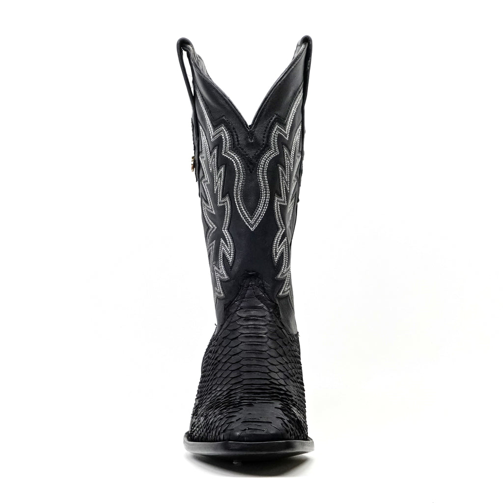 Tanner Python Boots - Black - Cutter Toe (PN26)