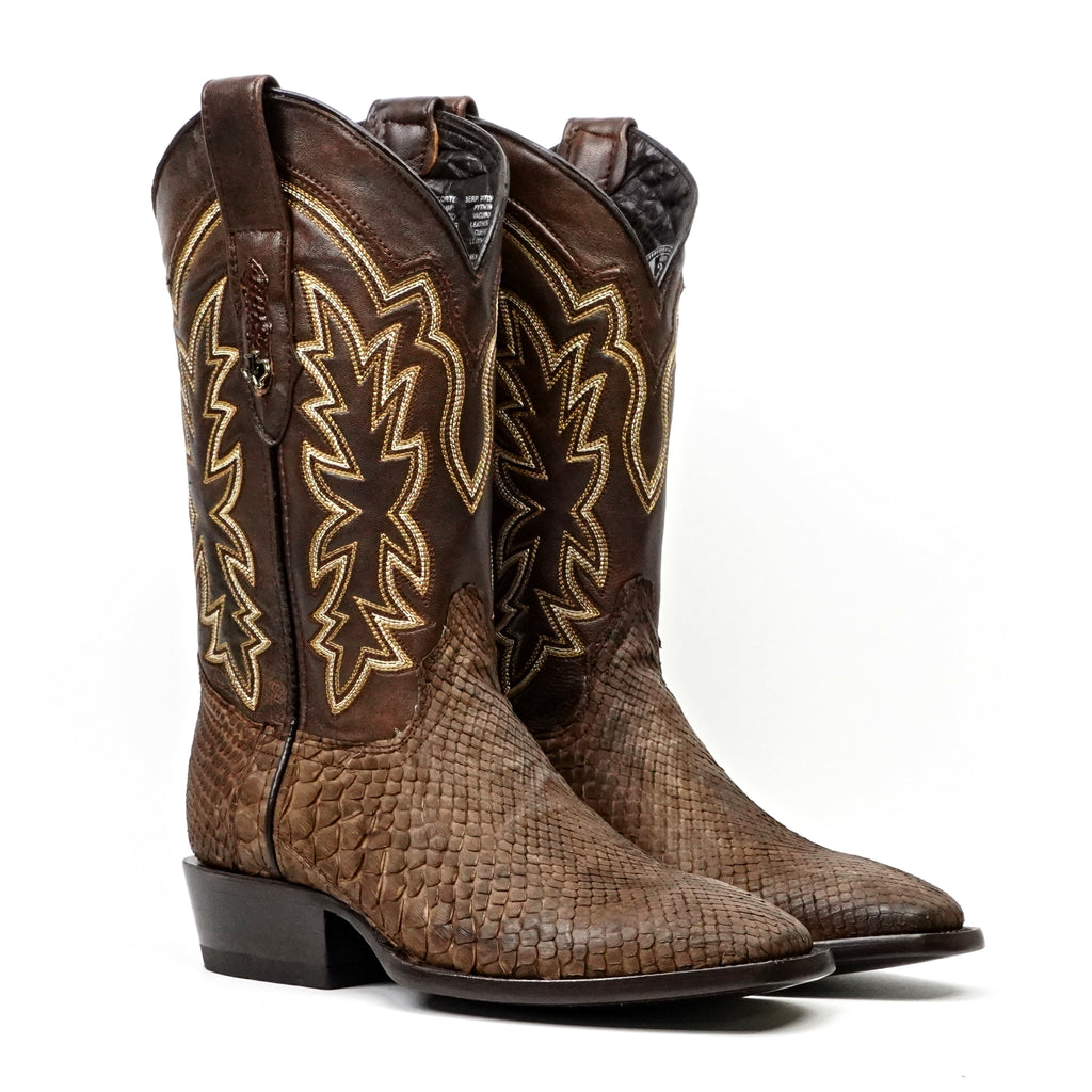 Tanner Python Boots - Tamarind - Cutter Toe (PN26)