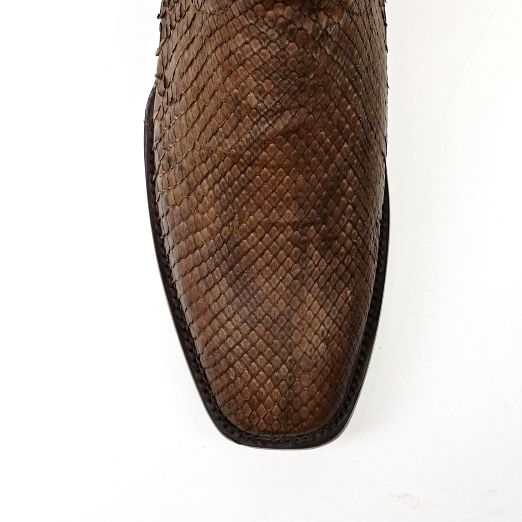 Tanner Python Boots - Tamarind - Cutter Toe (PN26)