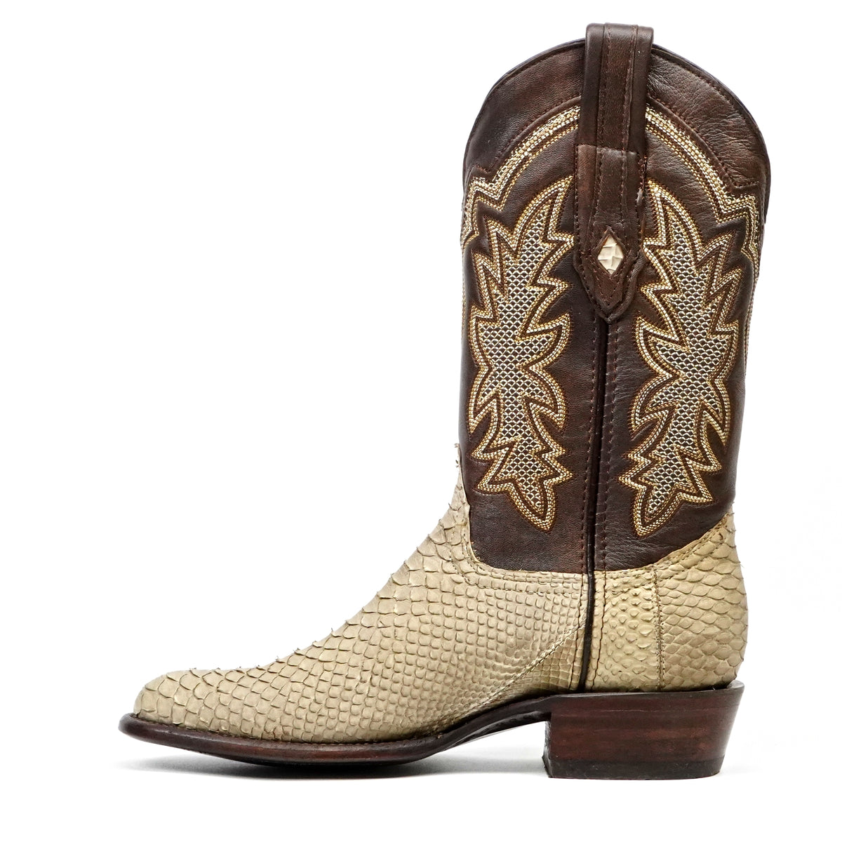 Tanner Python Boots - Cappuccino - Roper Toe (PN240)