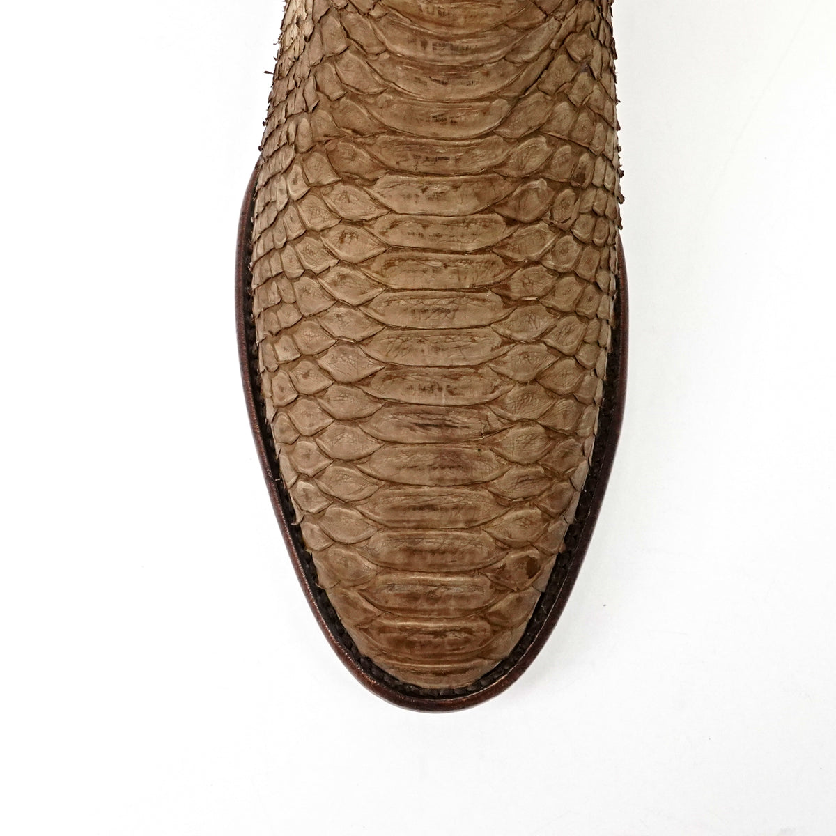 Tanner Python Boots - Tamarind - Roper Toe (PN240)