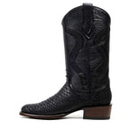 Tanner Platinum Python Boots - Matte Black - Roper Toe