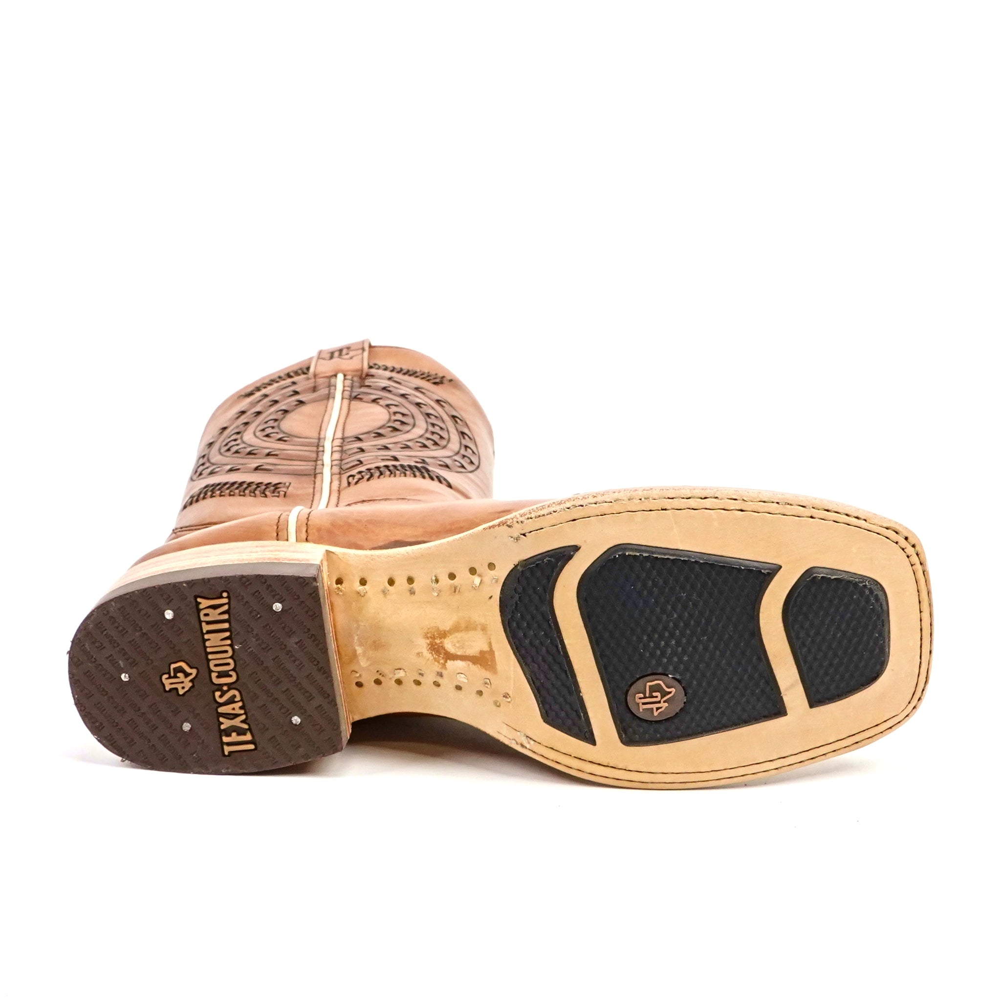 Clayton Tobacco Cowboy Boots - Square Toe (E944)