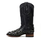 Botas Connor Platinum Pirarucu - Negro Zafiro - Punta Cuadrada