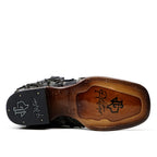 Botas Connor Platinum Pirarucu - Negro Zafiro - Punta Cuadrada
