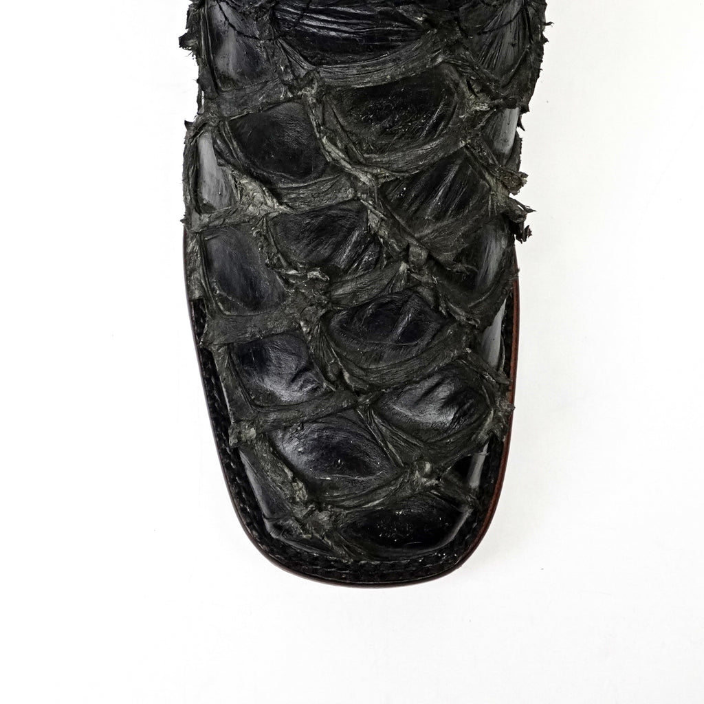 Botas Connor Platinum Pirarucu - Negro Zafiro - Punta Cuadrada
