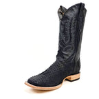 Tanner Python Boots - Matte Black - Square Toe (PN30)