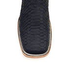 Tanner Python Boots - Matte Black - Square Toe (PN30)