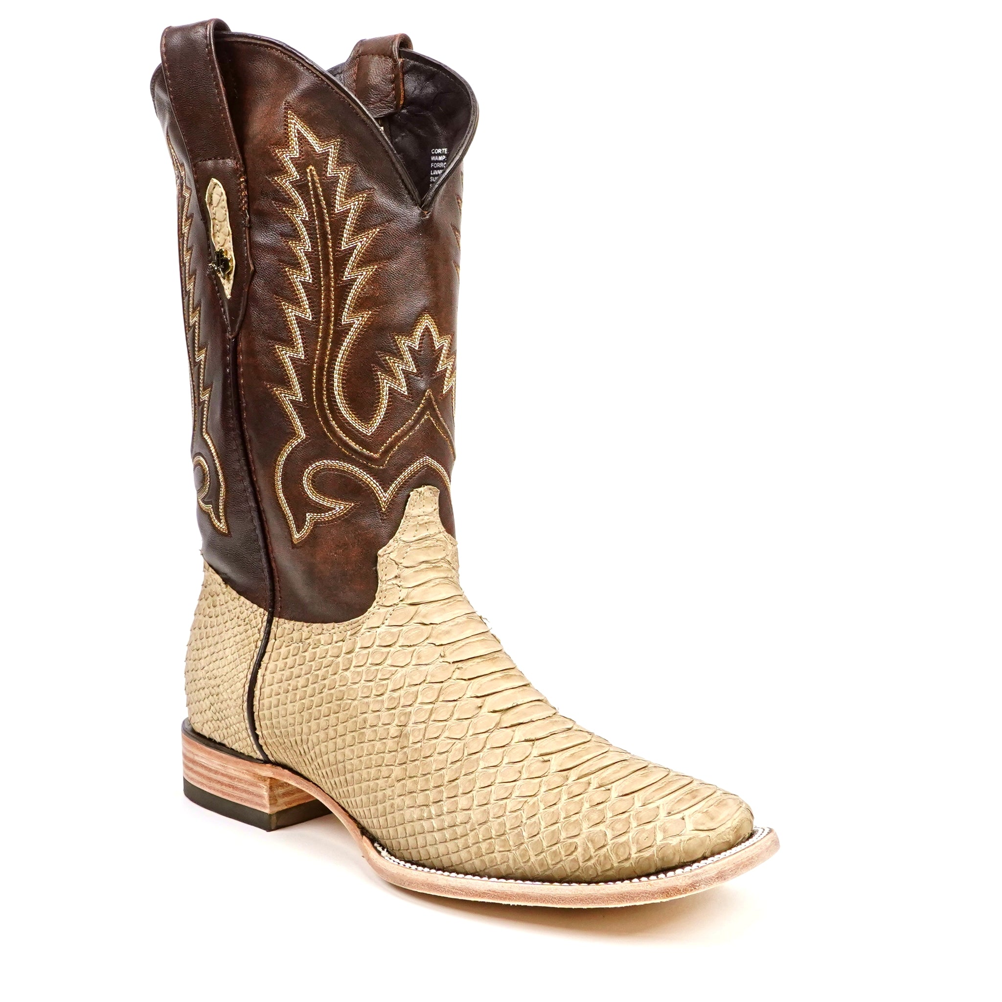 Tanner Cappuccino Python Boots - Square Toe (PN30)
