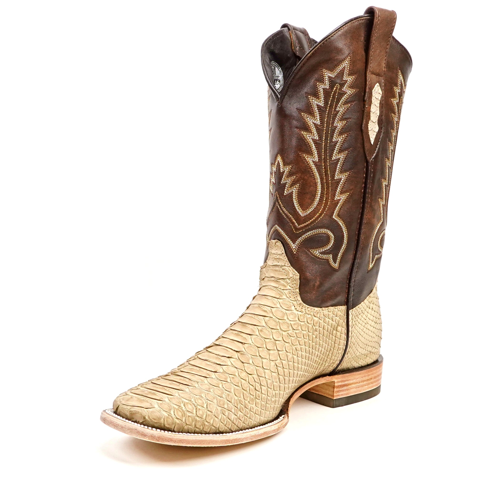 Jumbo Python Cappuccino - Embossed Leather - Square Toe (E682-26