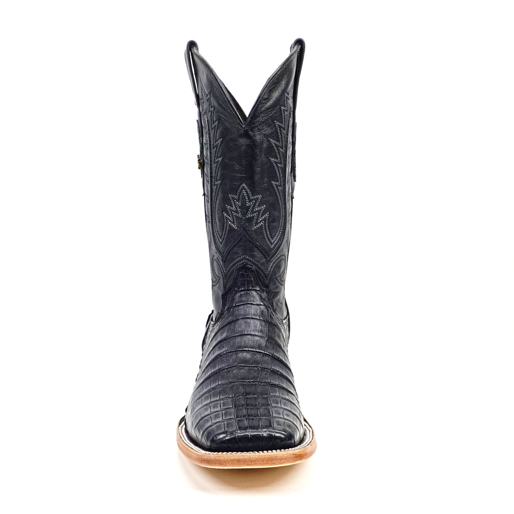 Rhodes Caiman Belly Boots - Navy Blue - Square Toe (LM10)