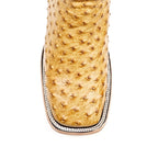 Austin Ostrich Boots - Fawn - Square Toe (AV20)