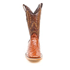 Austin Ostrich Boots - Brandy - Square Toe (AV20)