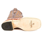 Austin Ostrich Boots - Brandy - Square Toe (AV20)
