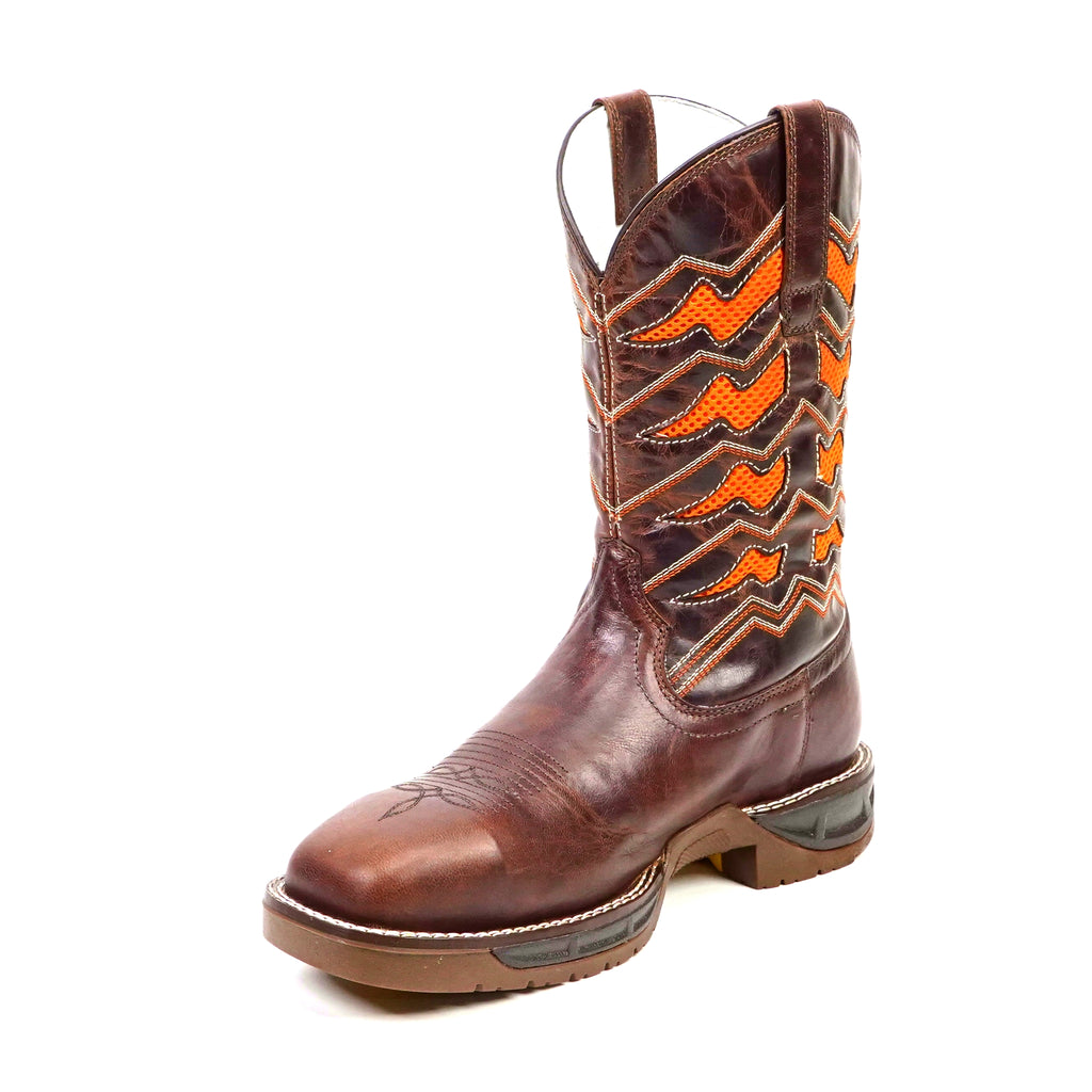 Texas Country - Orange & Brown Work Boots - Composite Toe (TC009)