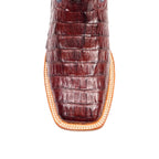 Ranger Caiman Belly Boots - Wine - Square Toe